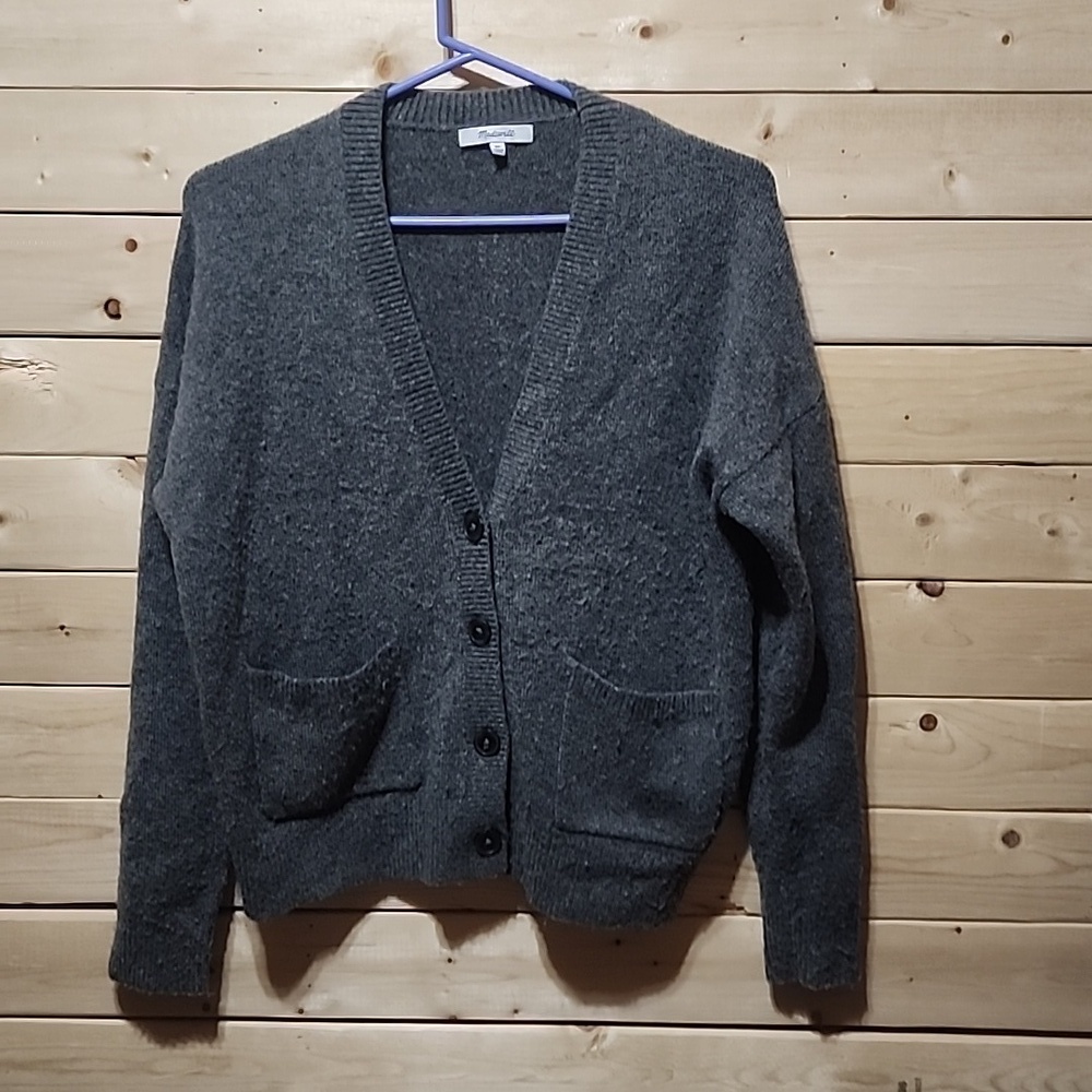Madewell Cardigan Sweater Size Extra Small front deep pockets Wool Blend